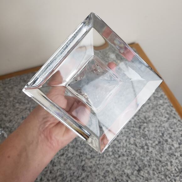 Set of 2 24% Lead Crystal Taper Candlesticks. Made In Slovenia. 10" Tall. Mint - Picture 8 of 14